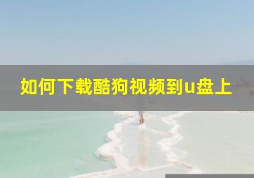 如何下载酷狗视频到u盘上