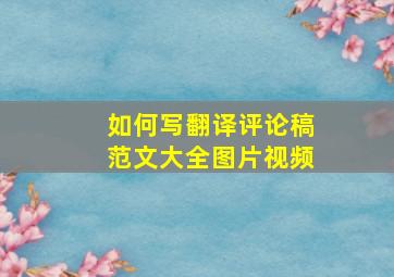 如何写翻译评论稿范文大全图片视频