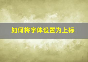 如何将字体设置为上标