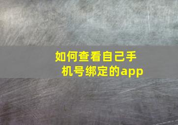 如何查看自己手机号绑定的app