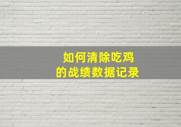 如何清除吃鸡的战绩数据记录