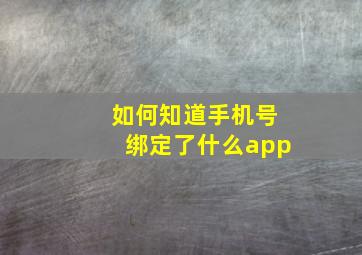 如何知道手机号绑定了什么app