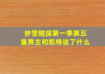 妙警贼探第一季第五集男主和凯特说了什么