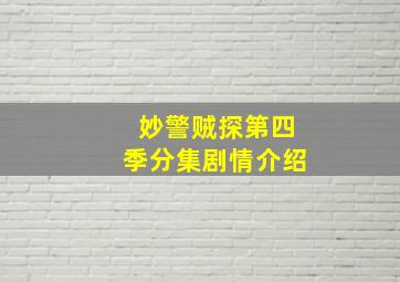 妙警贼探第四季分集剧情介绍