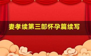 妻孝续第三部怀孕篇续写