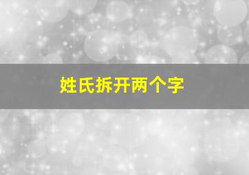 姓氏拆开两个字