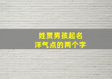 姓贾男孩起名洋气点的两个字