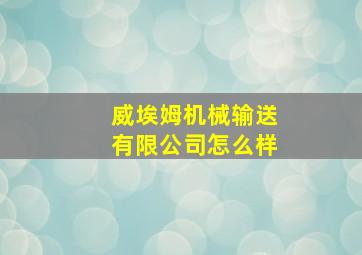 威埃姆机械输送有限公司怎么样