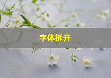 字体拆开