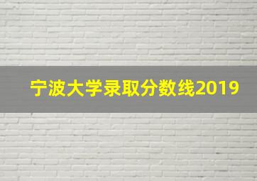 宁波大学录取分数线2019