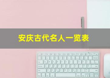 安庆古代名人一览表