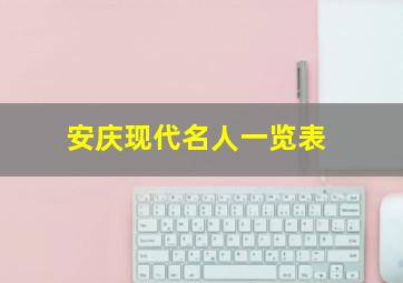 安庆现代名人一览表