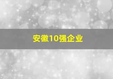 安徽10强企业