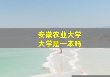 安徽农业大学大学是一本吗