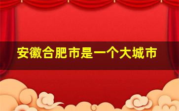 安徽合肥市是一个大城市