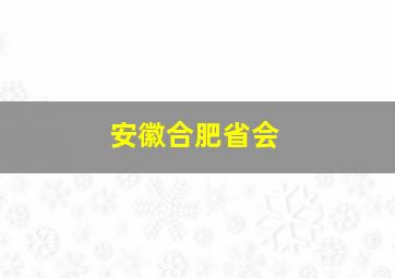 安徽合肥省会