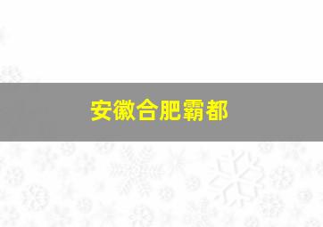 安徽合肥霸都