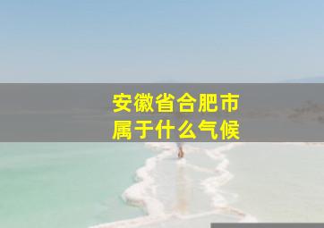 安徽省合肥市属于什么气候