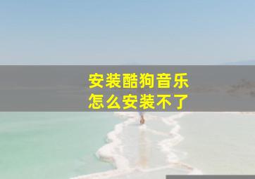 安装酷狗音乐怎么安装不了