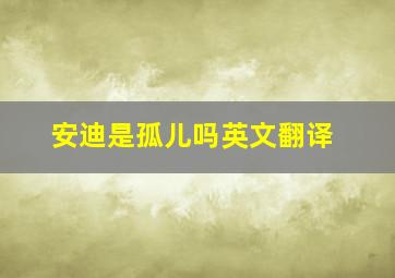 安迪是孤儿吗英文翻译