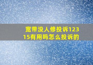 宽带没人修投诉12315有用吗怎么投诉的