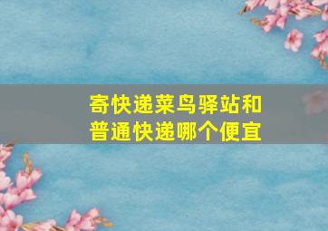 寄快递菜鸟驿站和普通快递哪个便宜