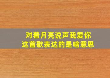 对着月亮说声我爱你这首歌表达的是啥意思