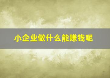 小企业做什么能赚钱呢