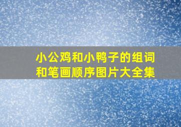 小公鸡和小鸭子的组词和笔画顺序图片大全集