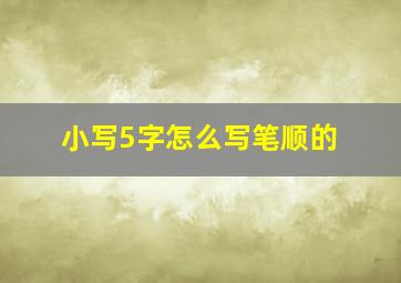 小写5字怎么写笔顺的