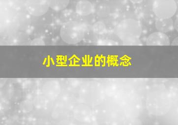 小型企业的概念