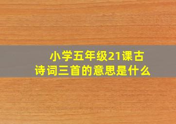 小学五年级21课古诗词三首的意思是什么