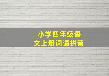 小学四年级语文上册词语拼音