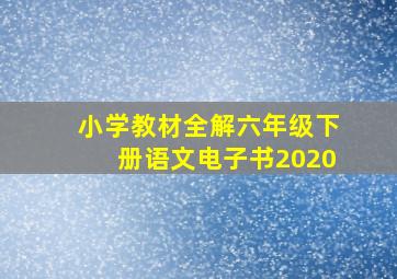 小学教材全解六年级下册语文电子书2020