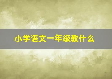 小学语文一年级教什么