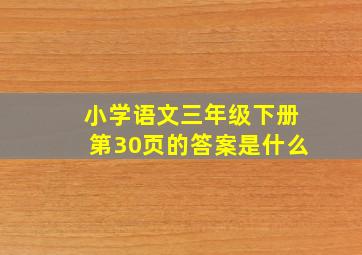 小学语文三年级下册第30页的答案是什么