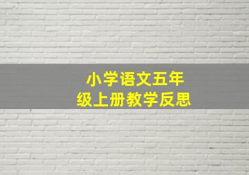 小学语文五年级上册教学反思