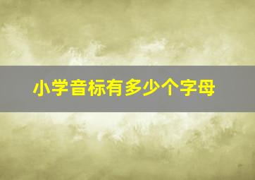 小学音标有多少个字母