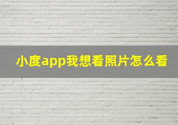 小度app我想看照片怎么看