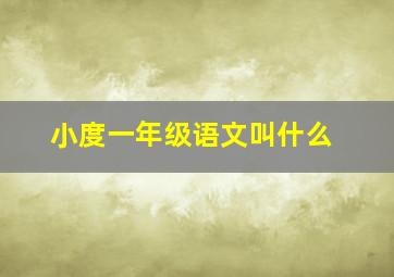 小度一年级语文叫什么