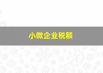 小微企业税额