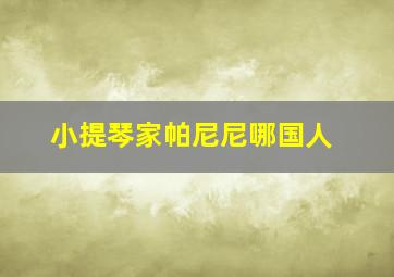 小提琴家帕尼尼哪国人