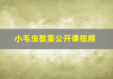 小毛虫教案公开课视频