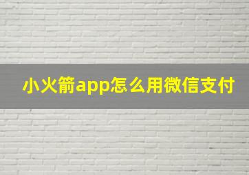 小火箭app怎么用微信支付