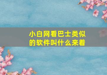 小白网看巴士类似的软件叫什么来着