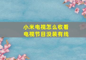 小米电视怎么收看电视节目没装有线