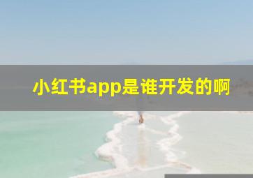 小红书app是谁开发的啊