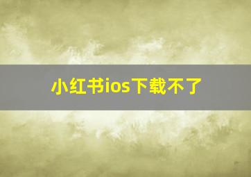 小红书ios下载不了