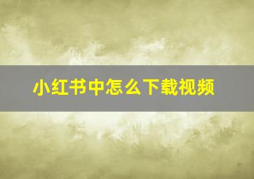 小红书中怎么下载视频