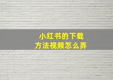 小红书的下载方法视频怎么弄